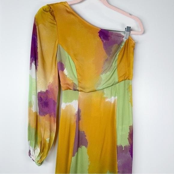 NEW The Wolf Gang Pacifica One Shoulder Maxi Dress in Arte Print Size S - Picture 4 of 17